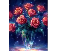 Paint by Numbers for Adults Dream Rose, Full Set DIY Hobby Craft Kits, with Paints and Brushes, Painting by Numbers for Beginners, Frameless Painting by Number Kits, Gifts for Women 80x100cm m5g-634