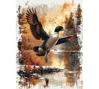Paint by Numbers for Adults Duck Paint by Numbers for Children Lake, Retro DIY Colorful Canvas Oil Painting Kits Hobbies for Adults Women Paintings Arts for Home Wall Decor with Frame 40x50cm 0-OB22