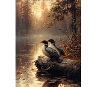 Paint by Numbers for Adults Duck Paint by Numbers for Children River, Retro DIY Colorful Canvas Oil Painting Kits Hobbies for Adults Women Paintings Arts for Home Wall Decor with Frame 60x80cm D-EL18