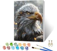 Paint by Numbers for Adults Eagle, Animal Paint by Numbers Kits with Frame, DIY Arts and Crafts for Beginners Oil Paintings with Brushes and Acrylic, for Room Decor, Gifts for Women, 16x20in 8-3322
