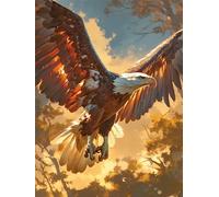 Paint by Numbers for Adults Eagle, DIY Adult Paint by Numbers Canvas Kits with Brushes and Acrylic Pigment, Paint-by-Numbers for Gifts Home Wall Decor 8x12inch Without Frame (Sky) Y-S105
