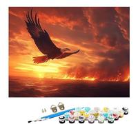 Paint by Numbers for Adults, Eagle Paint by Numbers, DIY Sky Canvas Oil Painting Kit for Kids or Beginner with 3 Brushes Acrylic Pigment for Halloween Decorations Gifts 32x48in Without Frame L8-881