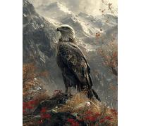 Paint by Numbers for Adults Eagle Paint by Numbers for Children Mountain, DIY Colorful Canvas Oil Painting Kits Hobbies for Adults Women Paintings Arts for Home Wall Decor with Frame 30x40cm F-K637