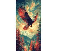 Paint by Numbers for Adults Eagle Paint by Numbers Kits Animal, Hobbies for Adults Women DIY Painting Kits, Oil Painting Arts with Accessories for Home Wall Decor 50x100cm Without Frame 6-159SS8