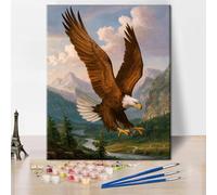 Paint by Numbers for Adults Eagle Painting by Numbers for Adults an Eagle Flying Through The Air with Its Wings Spread Adult Art Crafts Kit Frameless Unique Gift for Adult, 16"x20"