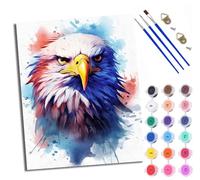 Paint by Numbers for Adults Eagle watercolor style illustration Painting by Numbers for Adults DIY Canvas Kits Paint by Number Crafts Kits for Relax and De-Stress Gift Home Decoration 16x20 inch