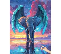 Paint by Numbers for Adults Elephant Paint by Numbers Abstract Kits for Children Beginners Hobbies for Adults Women, DIY Acrylic Pigment Canvas Oil Paintings Art Kits Halloween Decor 70x90cm G-97