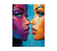 Paint by Numbers for Adults Face Paint by Numbers Kits Kiss, DIY Hobbies for Adults Women Art Supplies 32x24in, Wall Art Crafts Color Canvas for Painting, Gifts for Women and Home Decor 2YH-11901