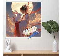 Paint by Numbers for Adults Fairy Paint by Numbers for Children Rabbit Canvas Oil Painting Kit for Beginner with Paint brushes Acrylic Pigment Drawing Paintwork,Home Decor Gifts(36x36in,90x90cm)YL854