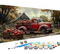 Paint by Numbers for Adults Farm, Adult Paint by Numbers Canvas Kits, Car Painting by Number for Kids, DIY Adult Crafts Hand Painted Oil Painting for Halloween Decorations Room Decor, 28x56 inch Z-86