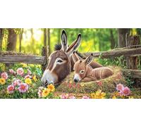 Paint by Numbers for Adults - Farm Donkey Paint by Numbers Kits for Beginner, Without Frame DIY Acrylic Oil Adult Painting by Number Canvas Kits, Perfect for Home Wall Decor Gifts 72x36in z-653