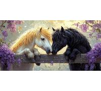 Paint by Numbers for Adults - Farm Horse Paint by Numbers Kits for Beginner, Without Frame DIY Acrylic Oil Adult Painting by Number Canvas Kits, Perfect for Home Wall Decor Gifts 24x12in z-654