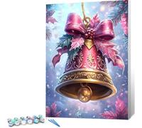 Paint by Numbers for Adults Festival, Painting by Numbers for Kids Beginners Bell Without Frame DIY Color Acrylic Oil Paint Kit Crafts Arts for Adults, Easy Painting for Decor, Gifts 20x30cm 0j-206