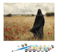 Paint by Numbers for Adults,Figure Paint by Numbers,DIY Flower Canvas Oil Painting Kit for Kids or Beginner with 3 Brushes Acrylic Pigment for Halloween Decorations Gifts 12x16in Without Frame L8-209