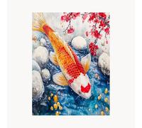 Paint by Numbers for Adults, Fish Painting by Numbers for Adults,Craft Kits for Kids with Animal Color Canvas for Painting 32 x 44 Inch Acrylic Paint and Brush, Wall Art for Living Room Decor FYH-3264