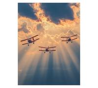 Paint by Numbers for Adults, Flight Painting by Numbers Canvas for Children Wall Art Supplies 16x12 in, DIY Airplane Colorful Canvas Painting Adult Crafts for Room Decor and Gifts for Women LSJ-2904