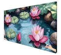 Paint by Numbers for Adults Flower 100x40cm Large Lotus Painting by Numbers for Adults Beginner DIY Color Oil Paintings on Canvas Kits with Acrylic Paints Brushes for Autumn Decorations Gifts O-03