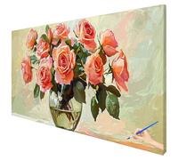 Paint by Numbers for Adults Flower 150x60cm Large Retro Painting by Numbers for Adults Beginner DIY Color Oil Paintings on Canvas Kits with Acrylic Paints Brushes for Autumn Decorations Gifts L-48