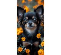 Paint by Numbers for Adults Flower 60x120cm Canvas Wall Art Dog k-159