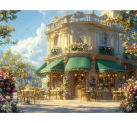 Paint by Numbers for Adults Flower Building, Paint by Numbers Kits Children Ages 8-12 and Beginners, Hobbies for Adults Women, Oil Painting Crafts Gifts Home Decor or Bathroom Wall Art 45x60cm H-165