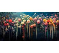 Paint by Numbers for Adults Flower DIY Paint by Number Abstract Painting by Numbers for Beginners, Acrylic Canvas Painting Art Crafts for Adults, Wall Home Decor, Gifts for Women 20X40CM Without Frame