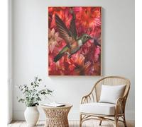 Paint by Numbers for Adults Flower, Hummingbird Painting by Numbers for Beginner, Acrylic DIY Colour in Canvas Oil Painting Art Crafts Kits for Wall Decor - (100x150cm/40x59 Inch, Without Frame) MK142