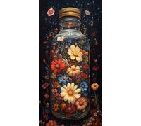 Paint by Numbers for Adults Flower Paint by Numbers Bottle DIY Canvas Oil Painting Kit for Kids or Beginner with Paint Brushes Acrylic Pigment for Home Room Decor 20x40in/50x100cm Without Frame F1-727