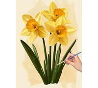 Paint by Numbers for Adults Flower, Paint by Numbers Canvas Kits for Adults, 3 Nylon Brushes, Plants Painting by Number Kits for Children, Wall Art for Home Decor, Gifts for Women 90x120cm, -8151