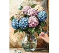 Paint by Numbers for Adults Flower, Paint by Numbers Canvas Kits for Adults, 3 Nylon Brushes, Plants Painting by Number Kits for Children, Wall Art for Home Decor, Gifts for Women 60x80cm, -8041