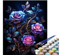 Paint by Numbers for Adults Flower Paint by Numbers Fantasy DIY Color Canvas Oil Paintings Creative Hobbies for Adults Kits with Paint Brushes Acrylic Paint Home Decor,Gifts for Women,18x24 in LE-501