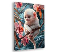 Paint by Numbers for Adults, Flower Paint by Numbers for Adults with Frame, DIY Monkey Oil Painting Arts and Crafts Kits on Canvas for Women's Hobbies, for Gifts and Home Wall Decor 12x16 Inch, K-63