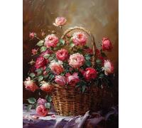Paint by Numbers for Adults Flower Paint by Numbers for Children Plant, DIY Colorful Canvas Oil Painting Kits Hobbies for Adults Women Paintings Arts for Home Wall Decor with Frame 60x80cm 4-5M68