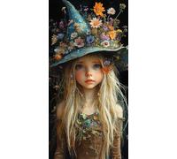Paint by Numbers for Adults Flower Paint by Numbers Hat DIY Canvas Oil Painting Kit for Kids or Beginner with Paint Brushes Acrylic Pigment for Home Room Decor 20x40in/50x100cm Without Frame F1-645