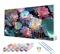 Paint by Numbers for Adults, Flower Paint by Numbers Lotus Painting Kits for Adults Pattern Design DIY Art Crafts for Home Room Decor, Wall Art, Bedroom Decor, Gifts for Women 32X64Inch -hcw2507I2