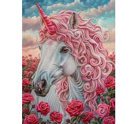 Paint by Numbers for Adults Flower Paint by Numbers, Unicorn Paint by Numbers for Children DIY Craft Art Painting Kit with Acrylic Paint Brushes, Hobbies for Adults Women, Room Decor 30x40cm -0r1