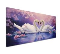 Paint by Numbers for Adults Flower Paint by Numbers with Frame, Hobbies for Adults Women DIY Canvas Oil Painting Kits with Brushes and Acrylic Pigment, Room Decor, Gift for Women, 80x160cm Swan k-1492