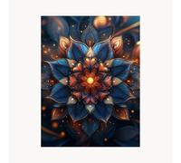 Paint by Numbers for Adults, Flower Painting by Numbers for Adults, Craft Kits for Kids with Mandala Color Canvas for Painting 16x22 in Acrylic Paint and Brush, Wall Art for Living Room Decor FYH-7725