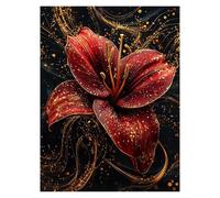 Paint by Numbers for Adults, Flower Painting by Numbers for Children Crafts Red 24 x 32 In, DIY Hobbies for Adults Women,Painting on Canvas Using Acrylic Paint and Brushes Wall Art Room Decor LSJ-0089