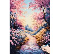 Paint by Numbers for Adults Flowers Paint by Numbers Landscape for Children Beginners, DIY Acrylic Canvas Paintings Kits Hobbies for Adults Women for Halloween Decorations Gifts for Women 70x90cm D-24