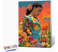 Paint by Numbers for Adults Flowers Painting by Numbers for Adults Woman, Craft Art Painting Canvas Kits Bring Pigment and Brushes, Gifts for Women, Room Decor 8x12in (Without Frame) -LKF0747DP