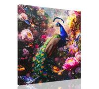 Paint by Numbers for Adults Flowers,Peacock Painting by Numbers for Children,DIY Hand Painted Oil Painting Art Crafts,12X16Inch Wrinkle Free Canvas Kits, Room Decor,Gifts for Women(with Frame)kk-664