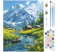Paint by Numbers for Adults Flowers,Snow Mountain Painting by Number Kits,DIY Canvas Oil Painting Kit Hobbies for Adults Women with Brushes Acrylic for Halloween Decorations 60x80cm/60 x 80 cm D1-542