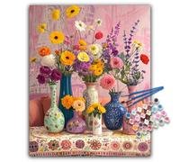 Paint by Numbers for Adults - Flowers Vase Adult Paint by Numbers Kits on Canvas without Frame, DIY Vintage Floral Acrylic Oil Painting by Number for Adults, Perfect for Gift Home Decor (16x20 inch)