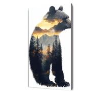 Paint by Numbers for Adults, forest brown bear Painting by Number Kits On Canvas, DIY Color Oil Painting Acrylic Paints Comes with 3 Different Sized Paintbrushes, Home Decor 70x140cm 28x56in D-479