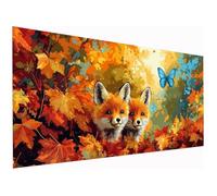 Paint by Numbers for Adults Fox, 20x44 Inch Butterfly Paint by Numbers Kits for Adults/Beginner/Kids, DIY Oil Painting Acrylic Paints Kits, Canvas Art Kits for Gifts Wall Decor, without Frame, R-14