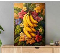 Paint by Numbers for Adults Fruit, Banana Paint by Numbers for Children Beginner, DIY Oil Paintings Kit for Hobbies for Women Gifts, with Brushes and Pigment, Home Decor, 35x45cm with Frame Ly9-332