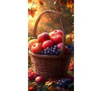 Paint by Numbers for Adults Fruit Basket Paint by Numbers Kits Autumn, Hobbies for Adults Women DIY Painting Kits, Oil Painting Arts With Accessories for Home Wall Decor 40x80cm Without Frame 4-127EG2