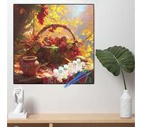 Paint by Numbers for Adults Fruit Paint by Numbers for Children Plant Canvas Oil Painting Kit for Beginner with Paint brushes Acrylic Pigment Drawing Paintwork,Home Decor Gifts(20x20in,50x50cm)YL815