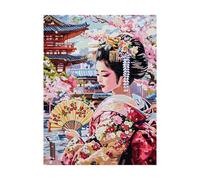 Paint by Numbers for Adults Geisha Paint by Numbers Kits Cherry Blossoms, Hobbies for Adults Women Art Supplies 24x32 in, Wall Art Crafts Color Canvas for Painting,Home Decor Gifts for Women 2YH-10865