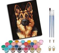 Paint by Numbers for Adults German Shepherd Pet Dog Portrait,Painting by Numbers for Adult Canvas Crafts Kits, DIY Oil Paints for Relax and De-Stress Home Decoration Gift 16x20inch,Frameless